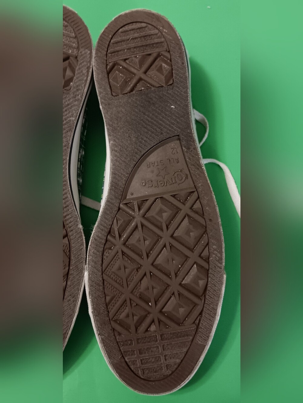 2008 Converse Green/White Plaid Low Top Shoes/Sneakers Preowned Men's Size 12 - Picture 11 of 13
